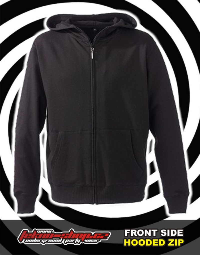 TEKNOSHOP Korg tekno mikina na zip s kapucí s potiskem S černá