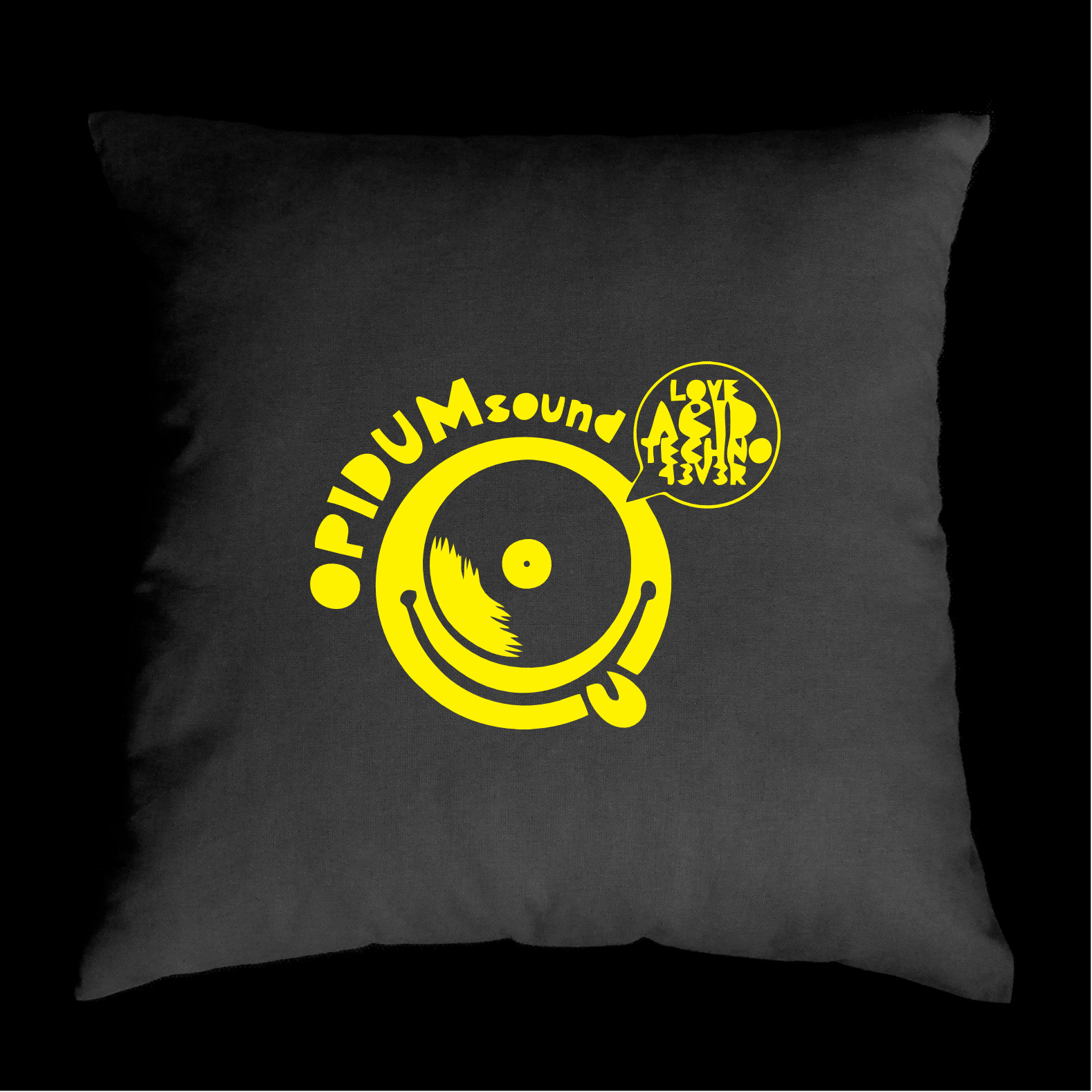 TEKNOSHOP Opidum Sound Love Techno Forever tekno polštářek s potiskem zelený