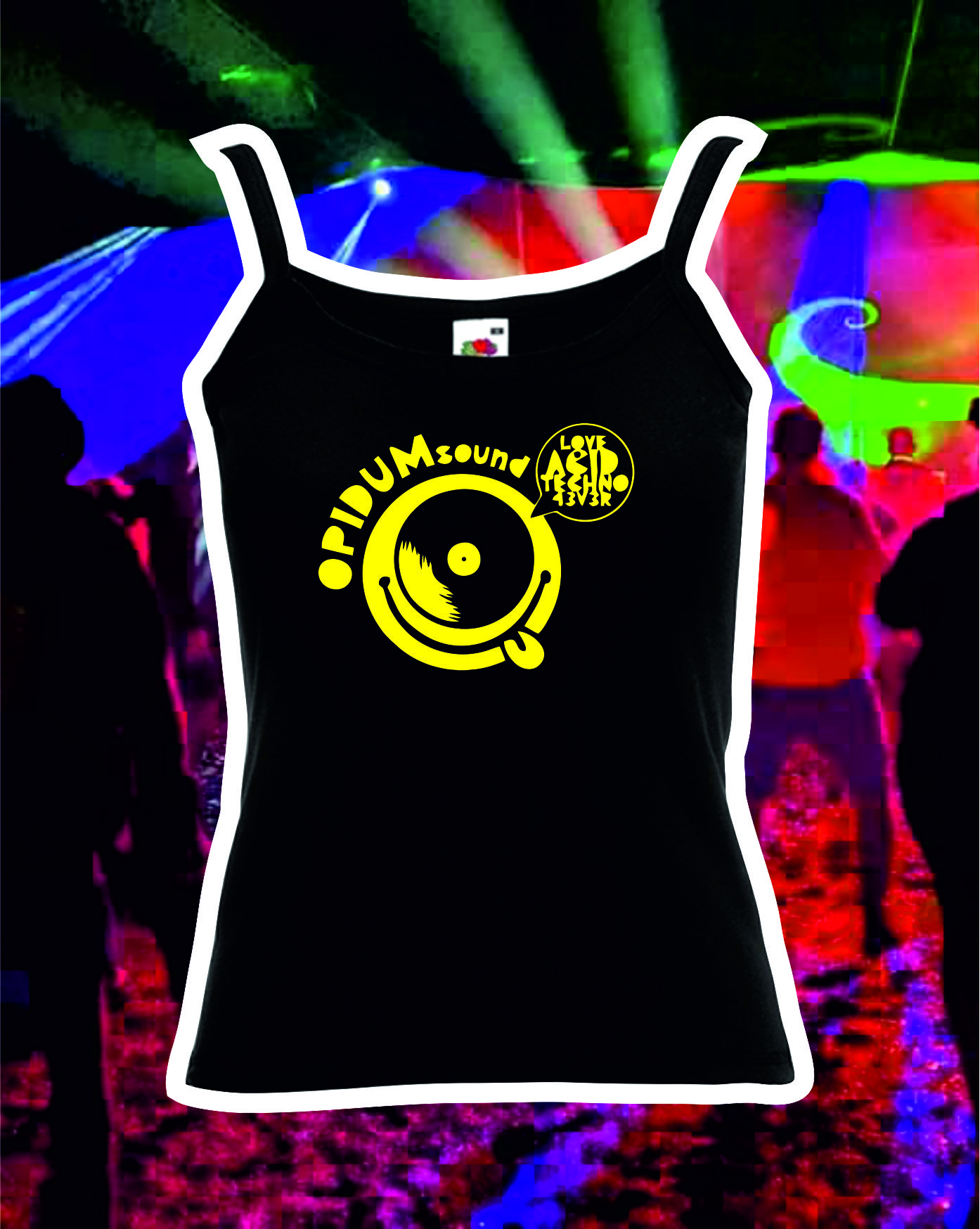 TEKNOSHOP Opidum Sound Love Techno Forever tekno tílko s potiskem dámské XL červené