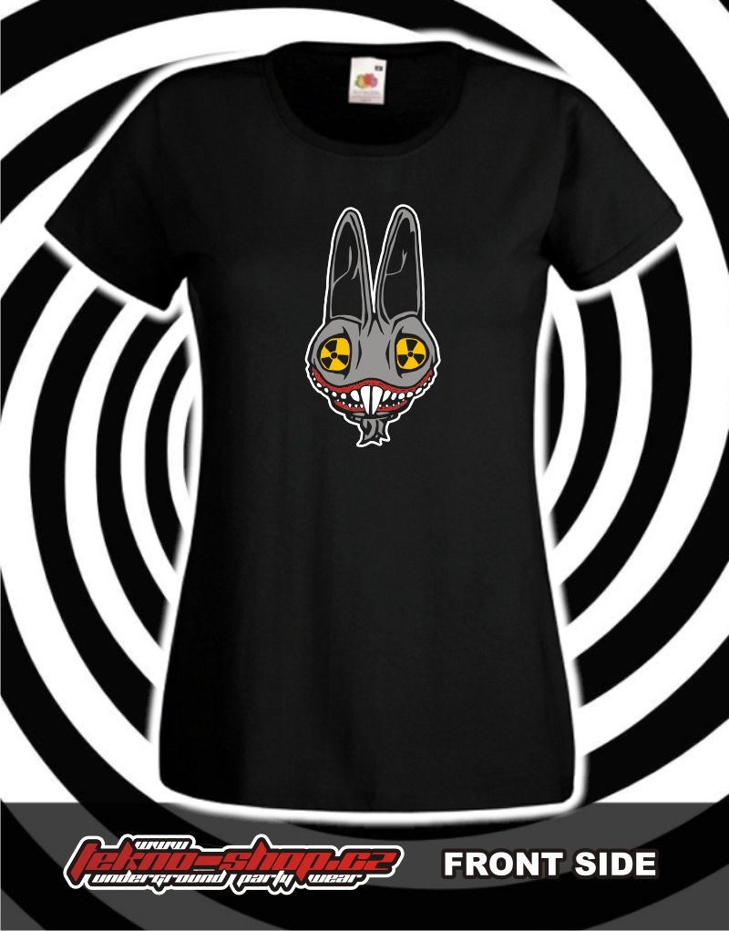 TEKNOSHOP Toxic Bunny tekno tričko s potiskem dámské L černé