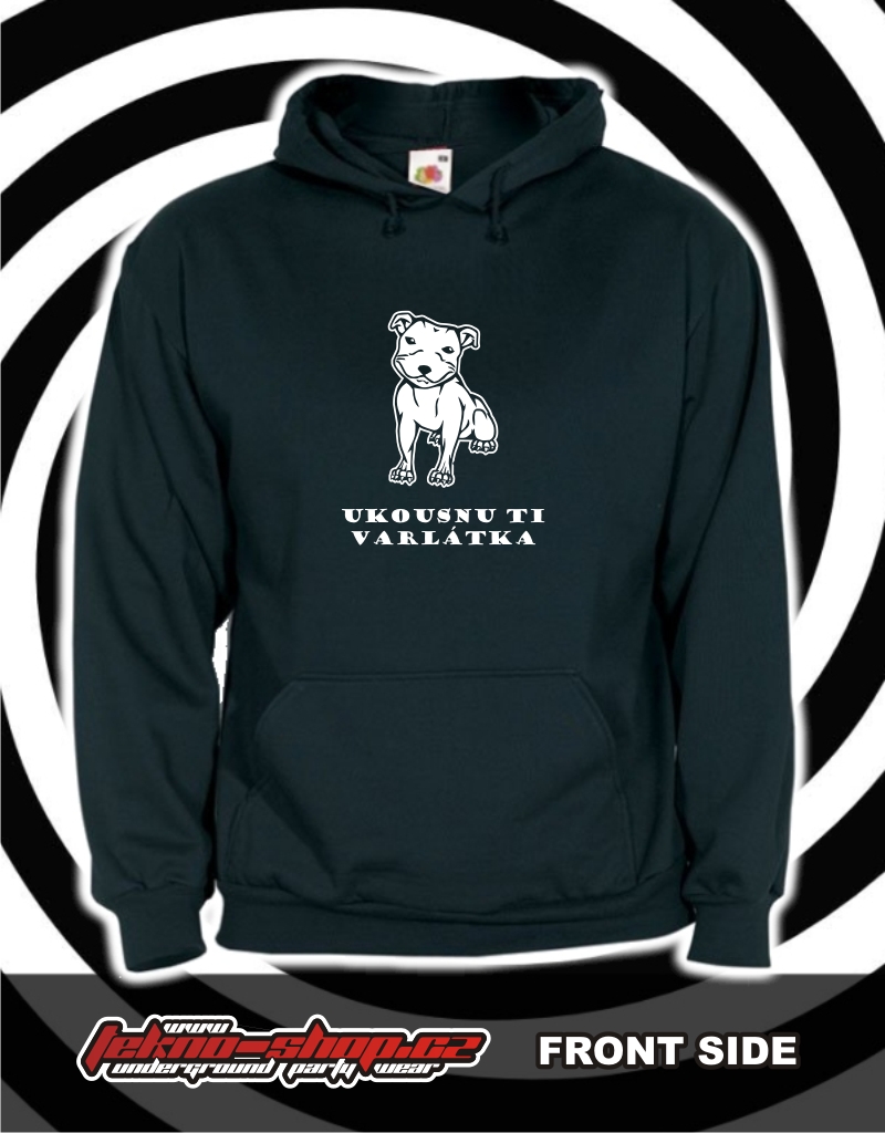 TEKNOSHOP Cute Dog tekno mikina s kapucí s potiskem S černá