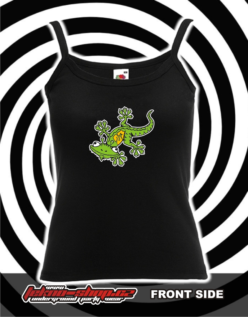 TEKNOSHOP Lizard tekno tílko s potiskem dámské L červené