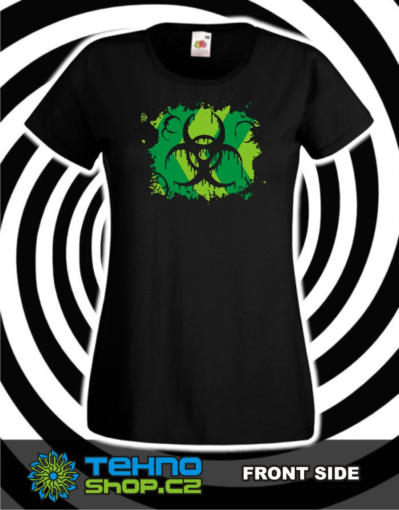 TEKNOSHOP Biohazard Green tekno tričko s potiskem dámské L žluté