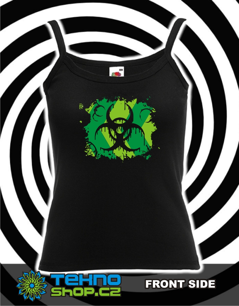 TEKNOSHOP Biohazard Green tekno tílko s potiskem dámské