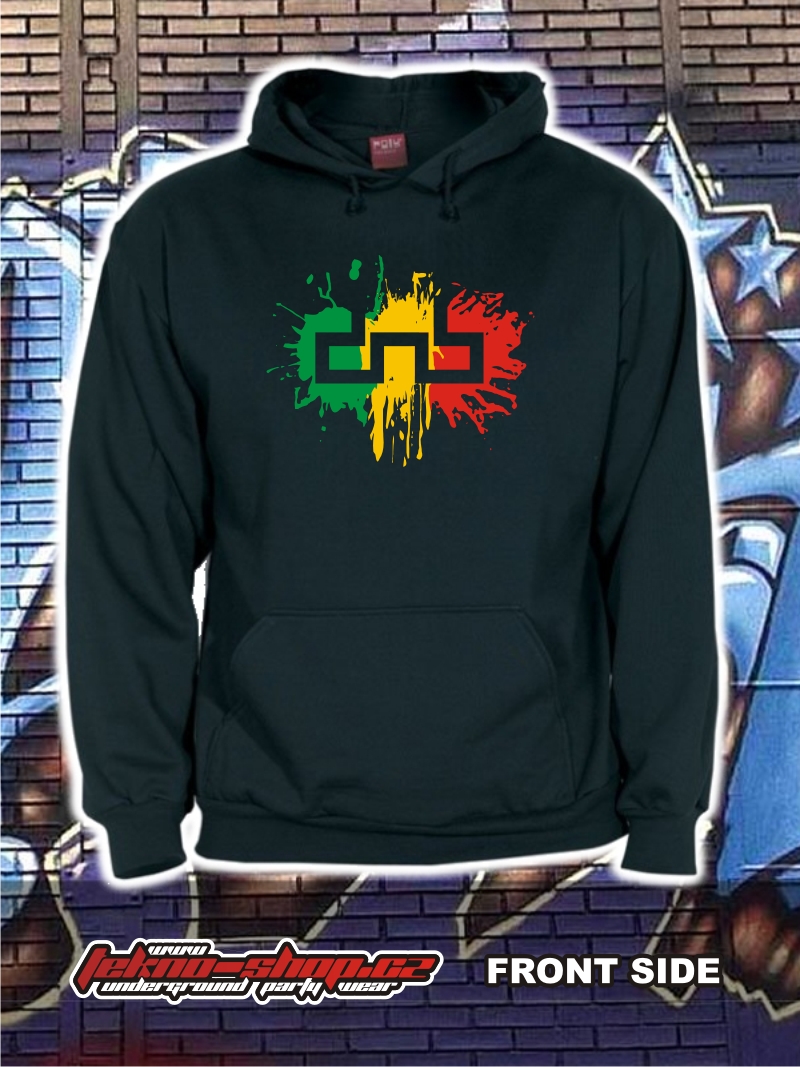 TEKNOSHOP RASTA DNB mikina s kapucí s potiskem L černá