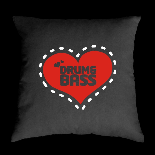 TEKNOSHOP DNB HEART polštářek s potiskem modrý
