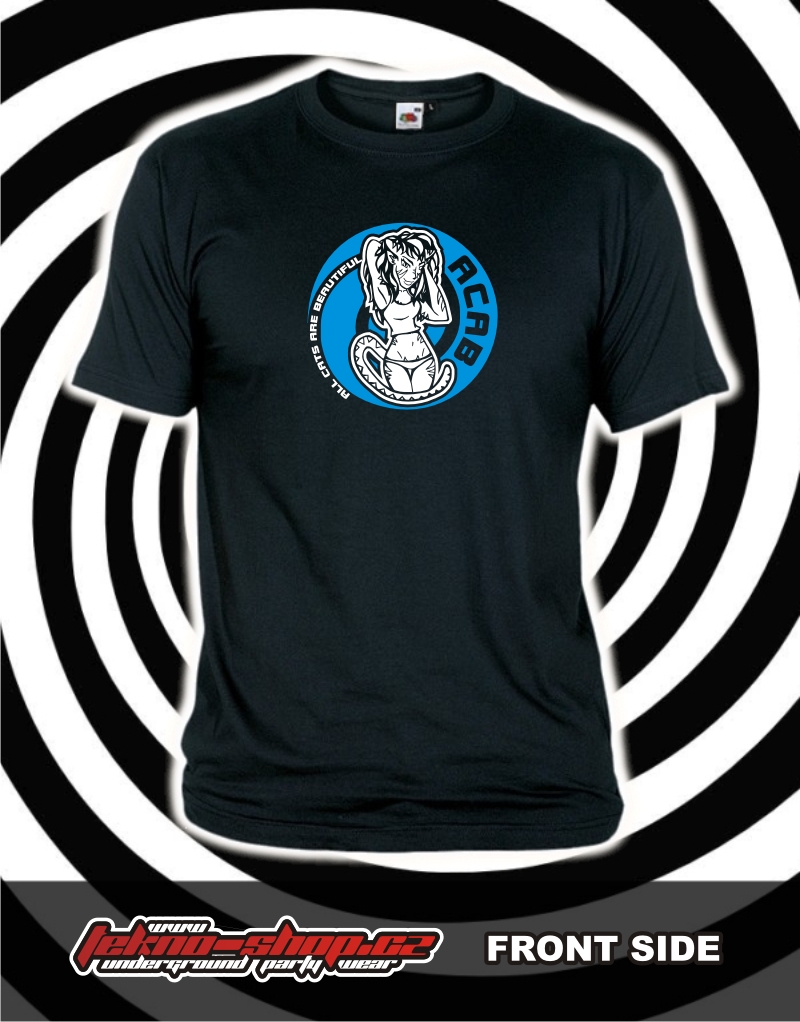 TEKNOSHOP A.C.A.B. Blue tekno tričko s potiskem pánské XL červené