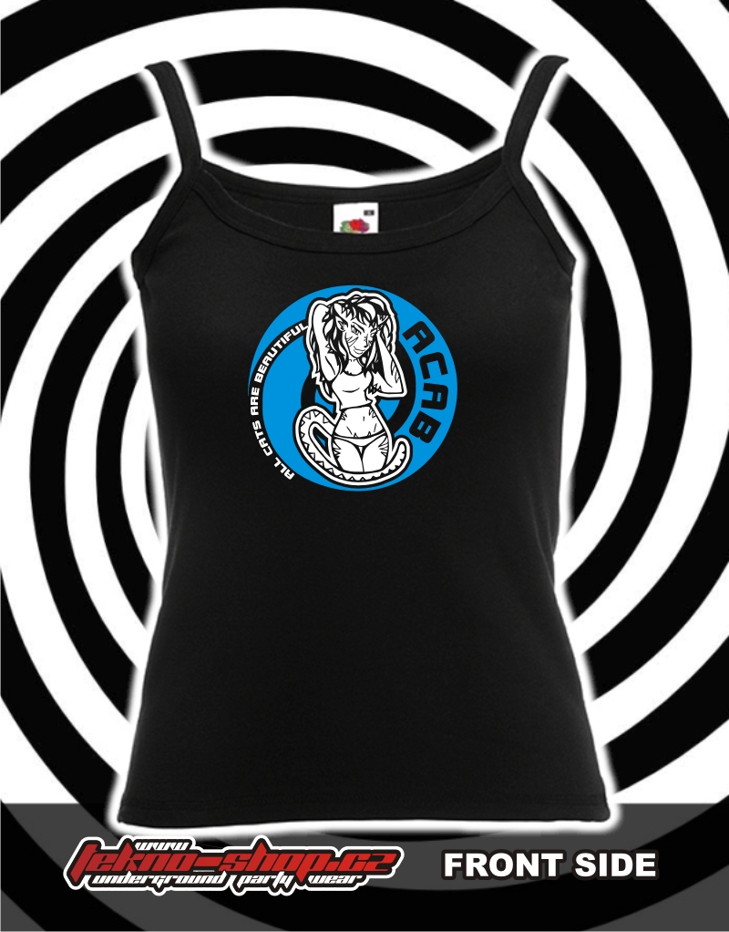 TEKNOSHOP A.C.A.B. Blue tekno tílko s potiskem dámské