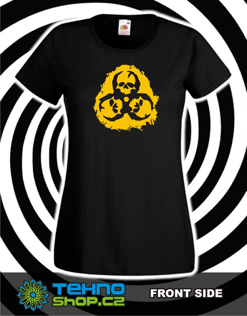 TEKNOSHOP BIOHAZARD SKULL tekno tričko s potiskem dámské XL žluté