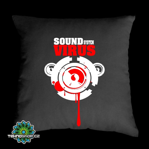 TEKNOSHOP Virus Sound System Bleeds polštářek s potiskem černý