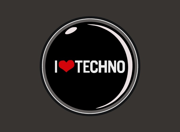 TEKNOSHOP Odznak I Love Techno