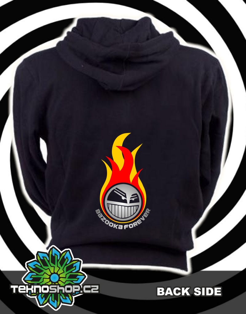 TEKNOSHOP BAZOOKA 009 tekno mikina na zip s kapucí s potiskem