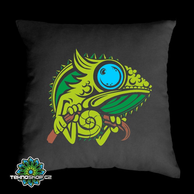 TEKNOSHOP Chameleon tekno polštářek s potiskem modrý