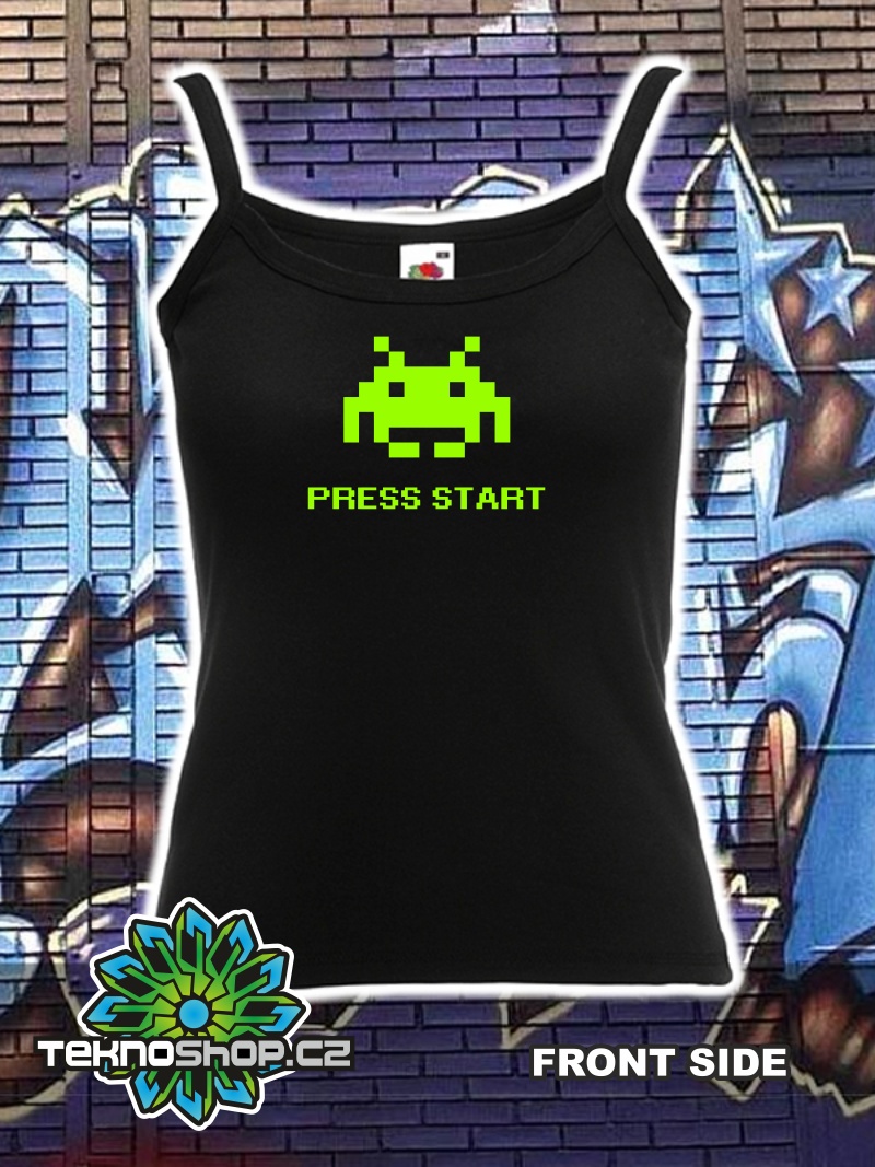 TEKNOSHOP Space Invaders tekno tílko s potiskem dámské