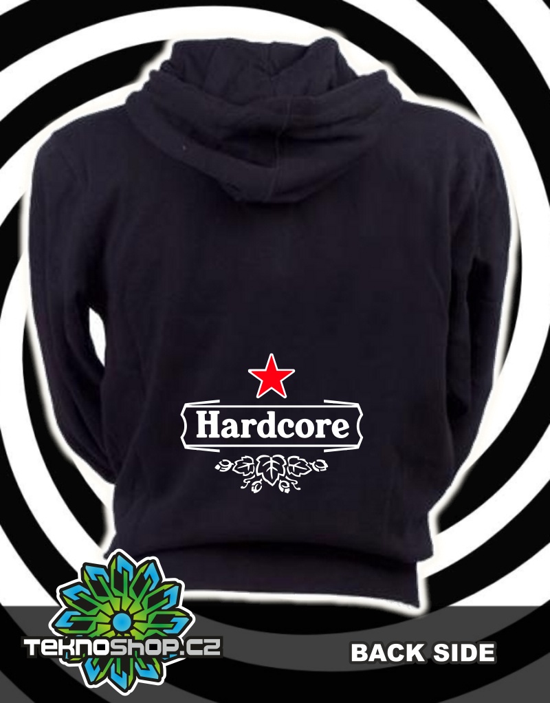 TEKNOSHOP HARDCORE tekno mikina na zip s kapucí s potiskem