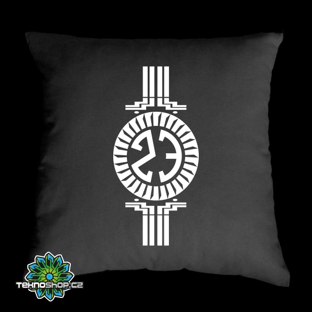 TEKNOSHOP Virus Sound System 23 Clock polštářek s potiskem černý