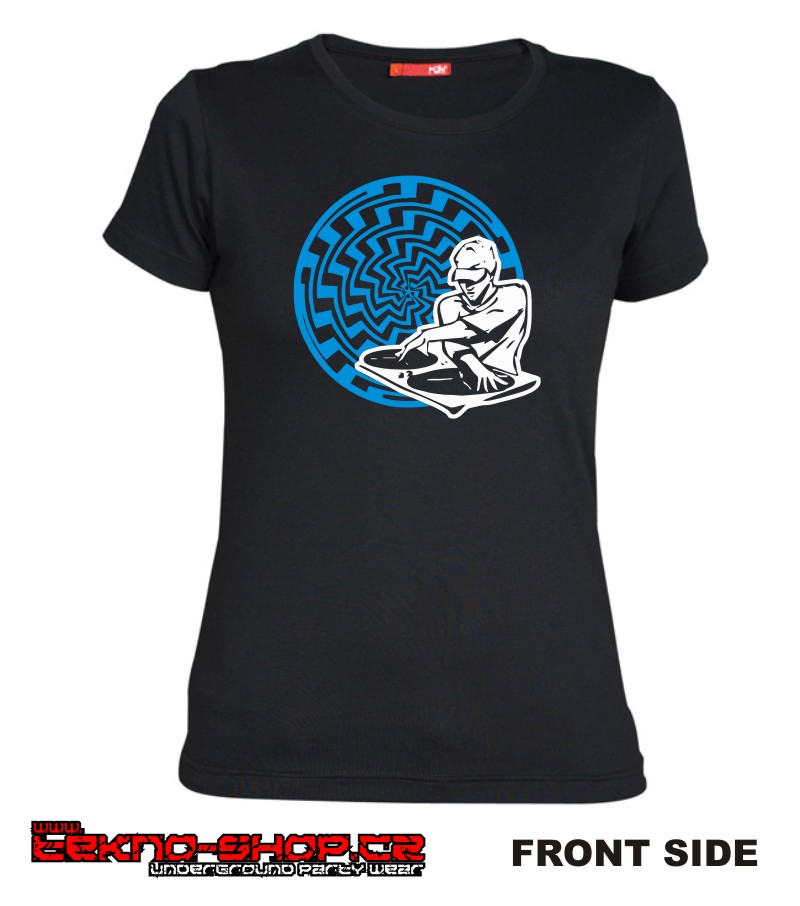 TEKNOSHOP Magic Dj BLUE tekno tričko s potiskem dámské L modré