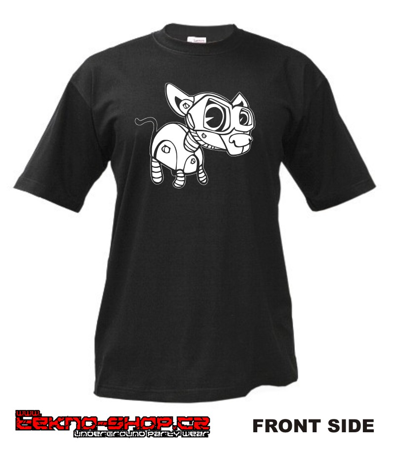 TEKNOSHOP Robo Cat tekno tričko s potiskem pánské L červené
