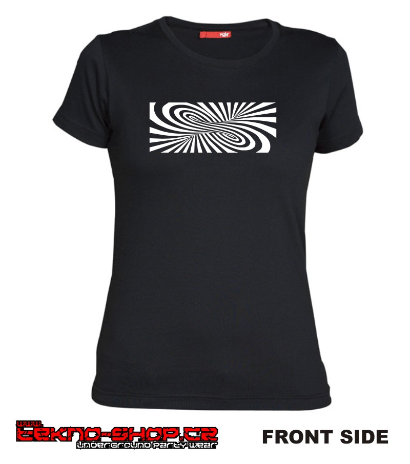 TEKNOSHOP Spiral tekno tričko s potiskem dámské M modré