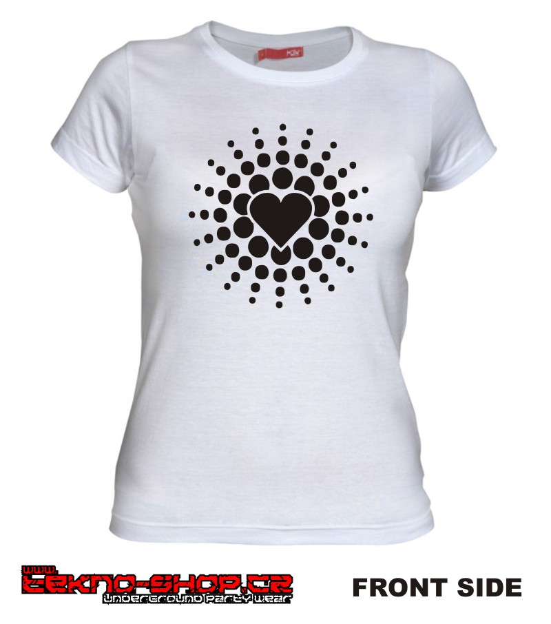 TEKNOSHOP Heart tekno tričko s potiskem dámské S žluté
