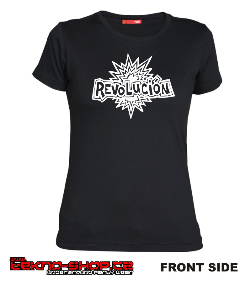 TEKNOSHOP Revolution tekno tričko s potiskem dámské L žluté