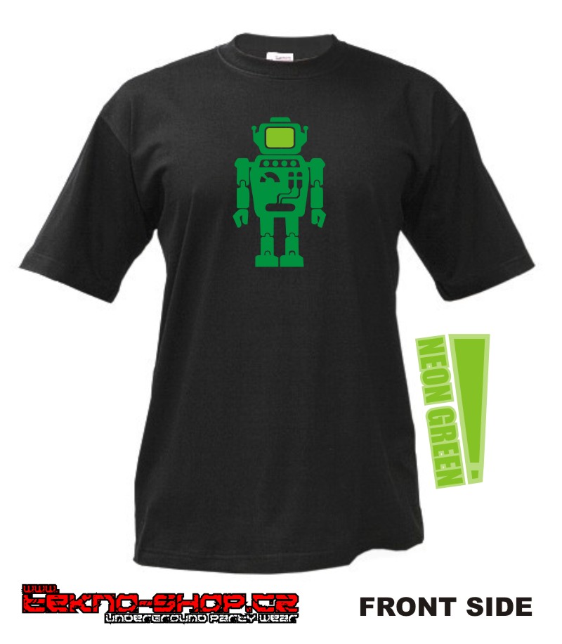 TEKNOSHOP Green Robot tekno tričko s potiskem pánské S zelené