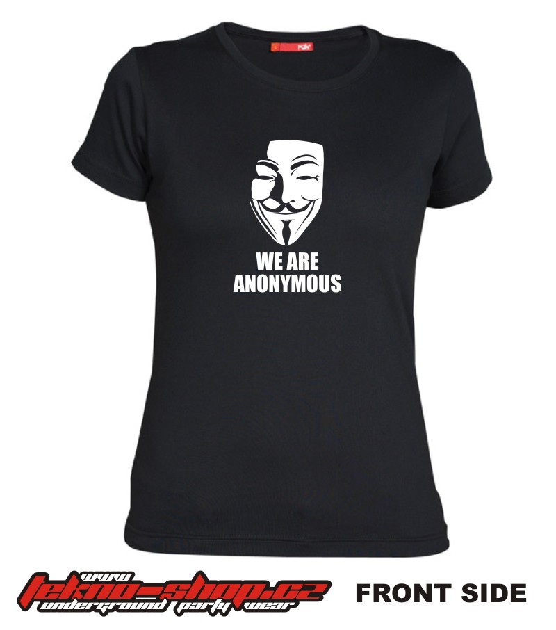 TEKNOSHOP We Are Anonymous tekno tričko s potiskem dámské M červené
