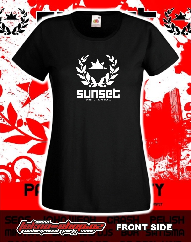 TEKNOSHOP Sunset tekno tričko s potiskem dámské XL červené
