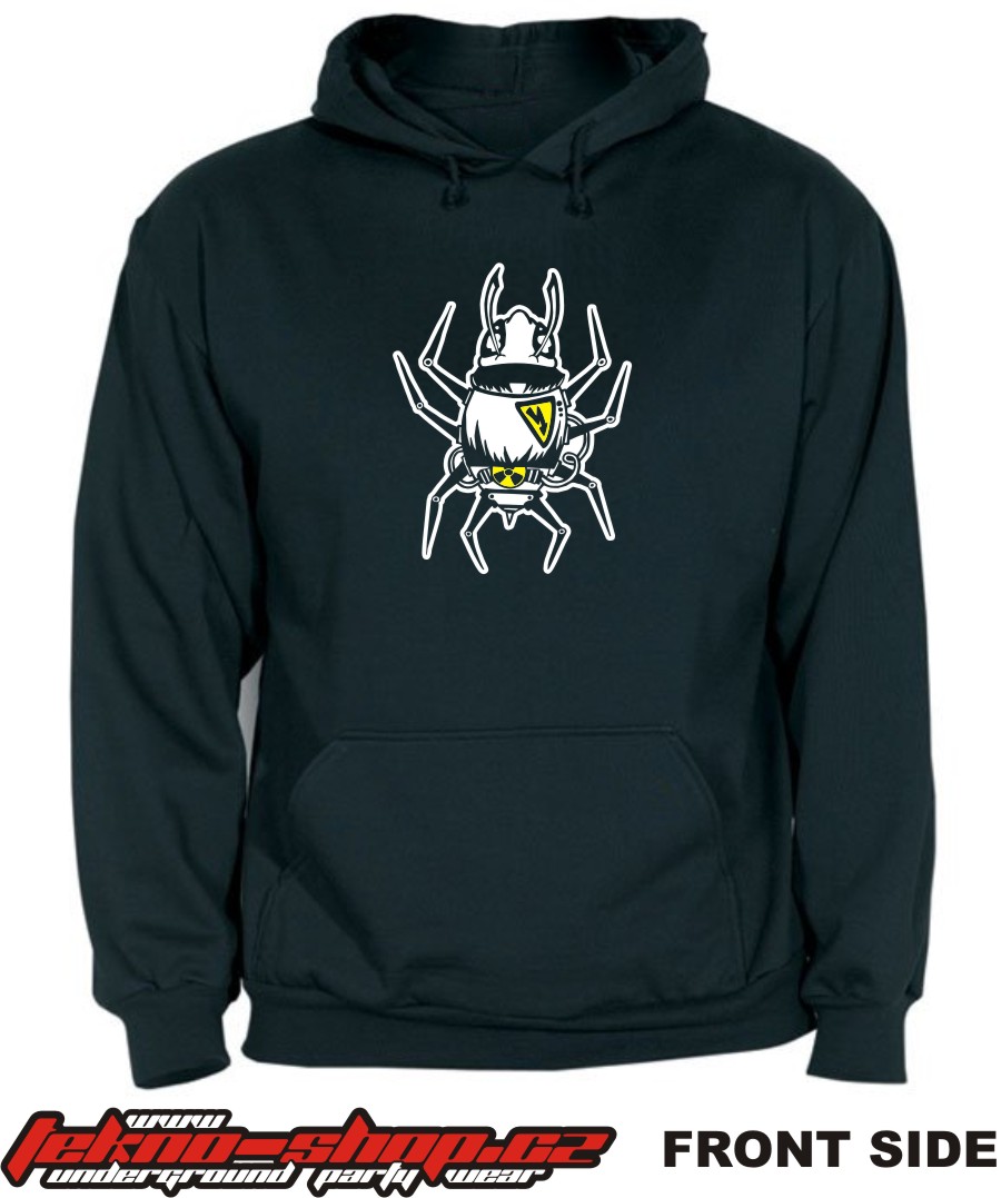 TEKNOSHOP Cyber Spider tekno mikina s kapucí s potiskem XL černá