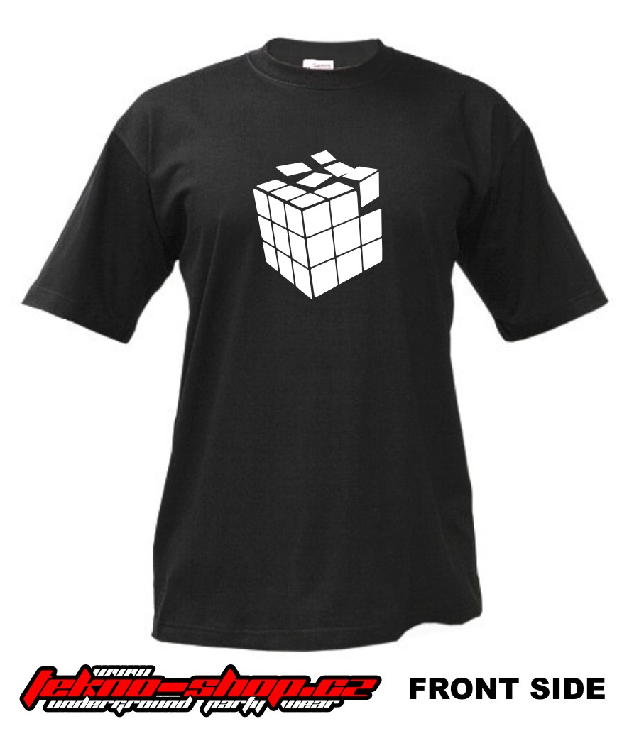 TEKNOSHOP Rubik tekno tričko s potiskem pánské M černé
