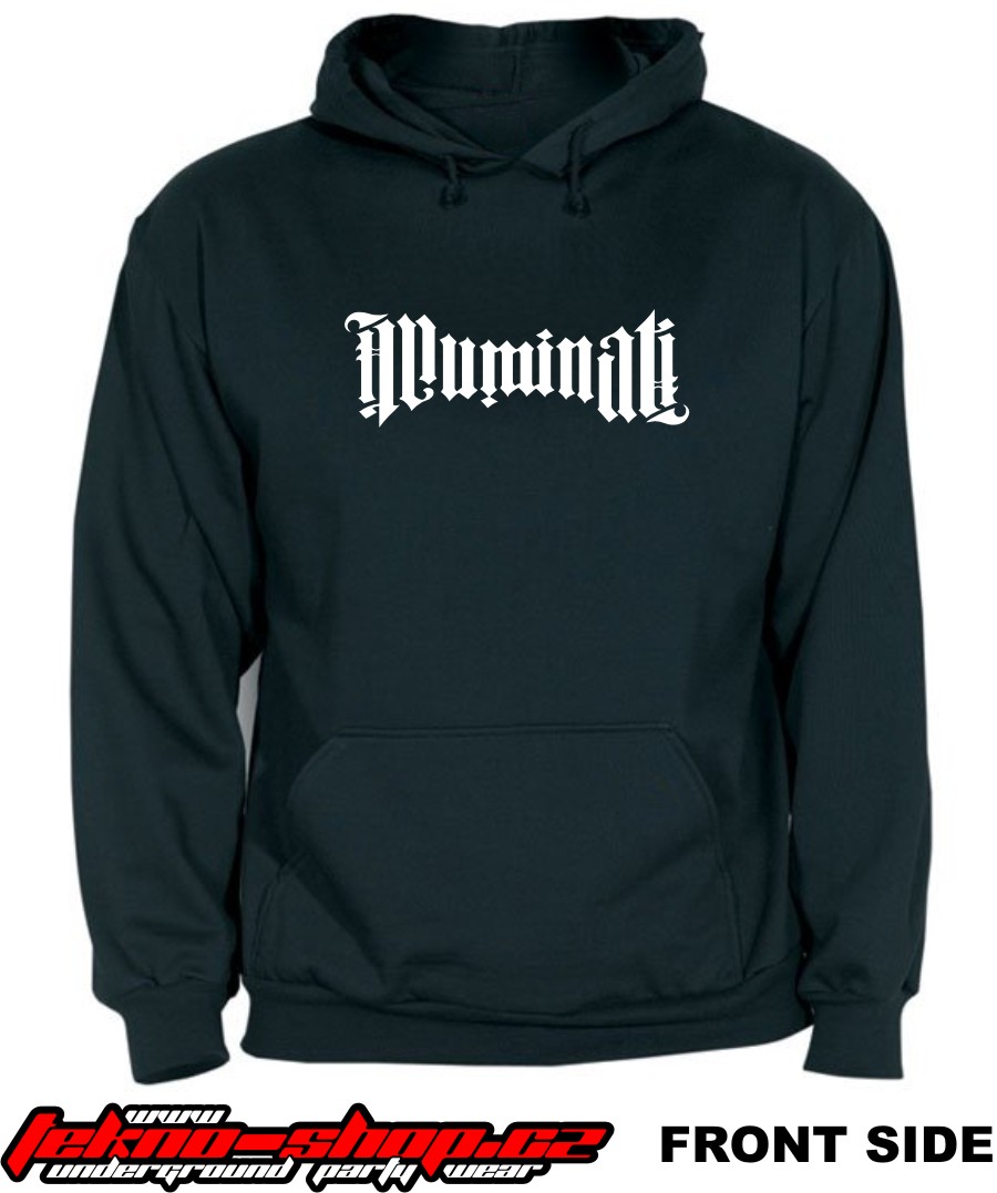 TEKNOSHOP Illuminati tekno mikina s kapucí s potiskem