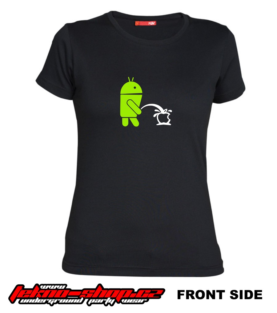 TEKNOSHOP Android Piss tekno tričko s potiskem dámské XL černé