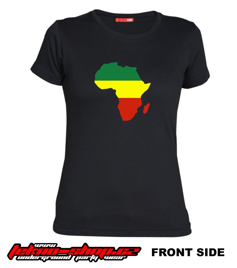 TEKNOSHOP RASTA AFRIKA dnb tričko s potiskem dámské S červené