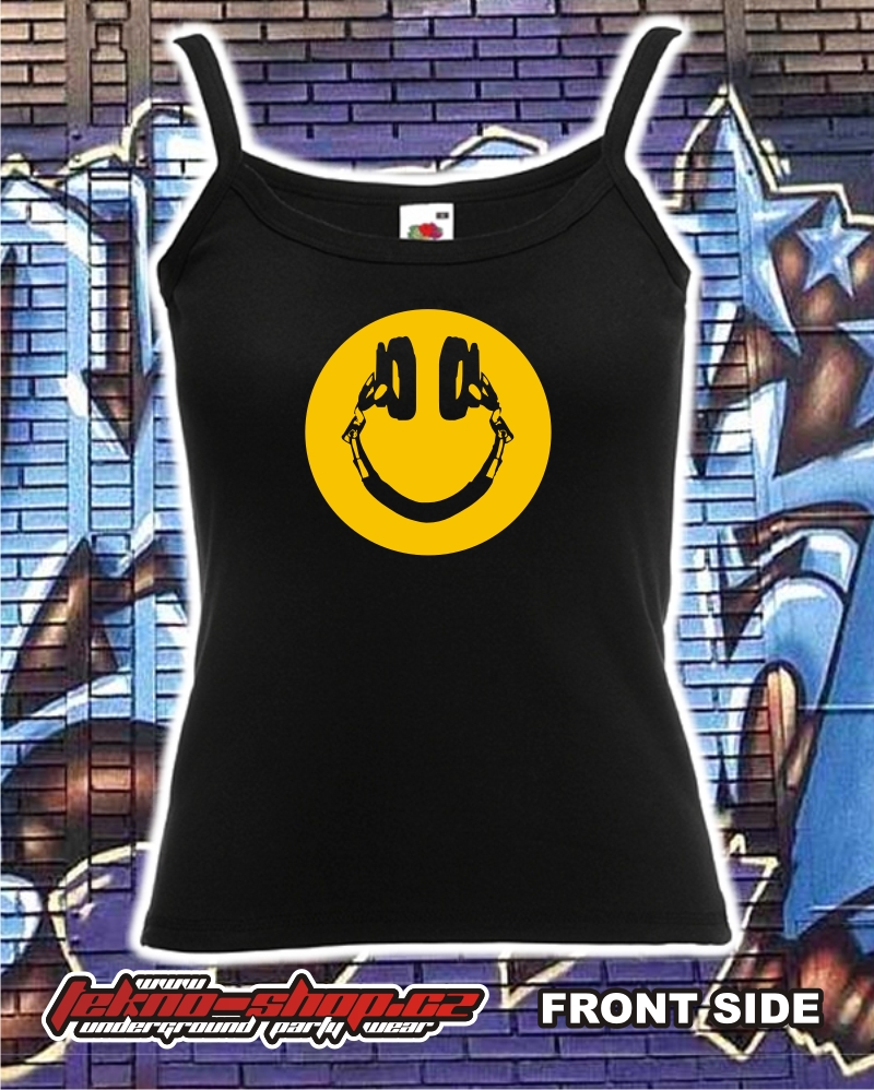 TEKNOSHOP Smile dnb tílko s potiskem dámské M černé