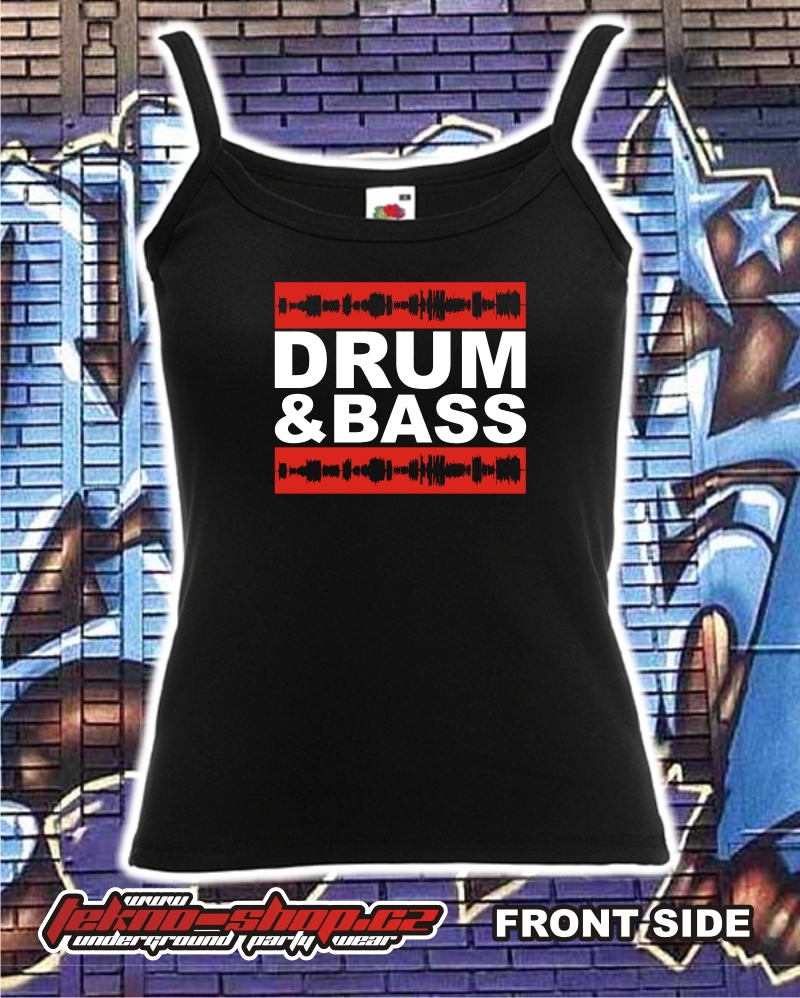 TEKNOSHOP Drum & Bass Frequency dnb tílko s potiskem dámské L černé