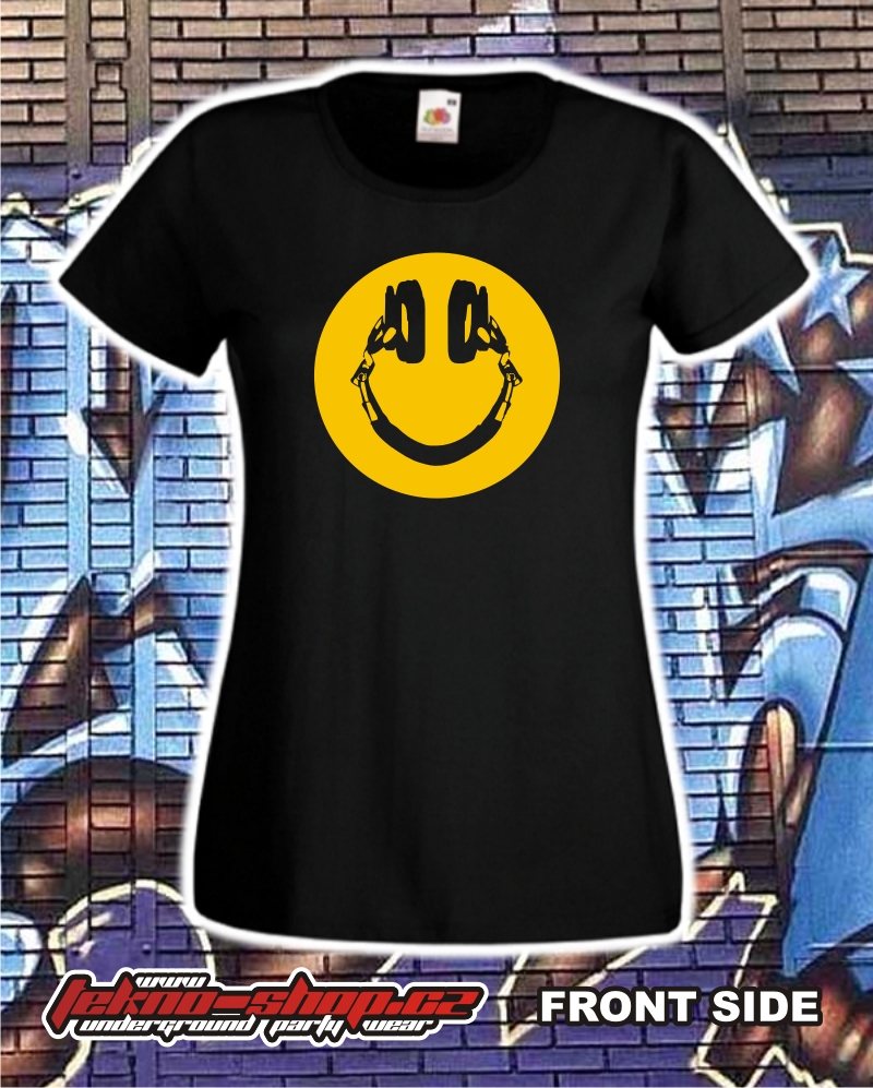 TEKNOSHOP Smile dnb tričko s potiskem dámské XL černé