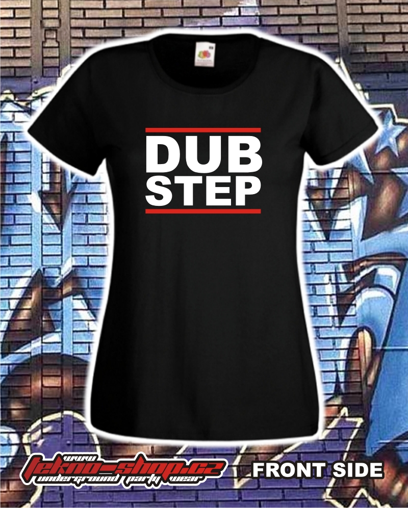 TEKNOSHOP DUBSTEP dnb tričko s potiskem dámské M černé