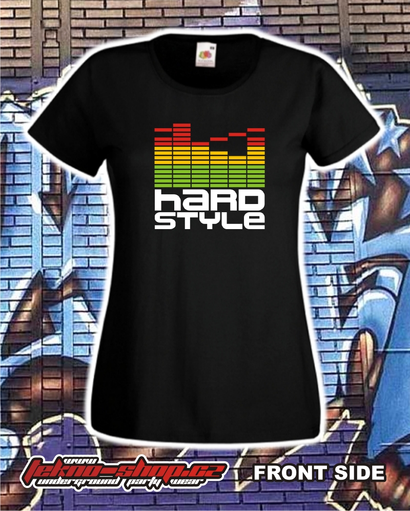 TEKNOSHOP HARD STYLE EKVALIZER dnb tričko s potiskem dámské L červené