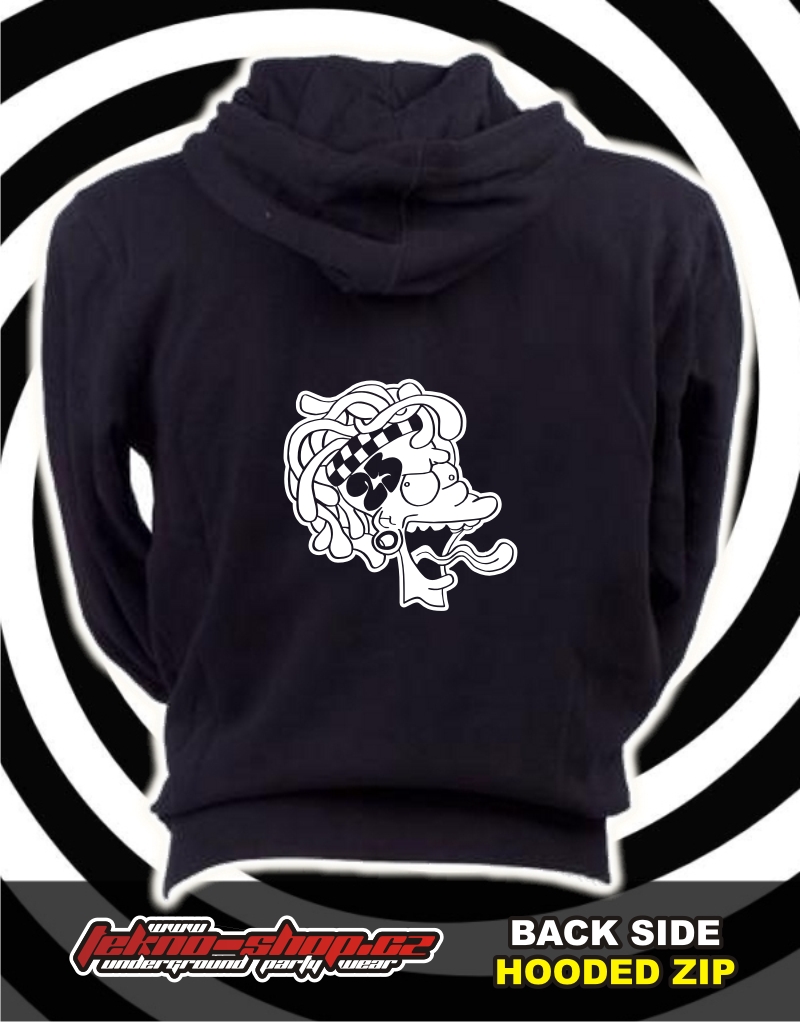 TEKNOSHOP Bart23 tekno mikina na zip s kapucí s potiskem