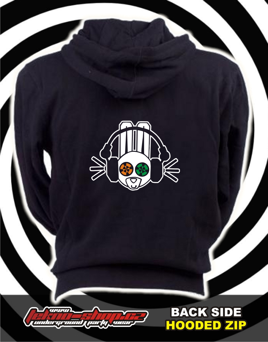 TEKNOSHOP Rabbit Slims tekno mikina na zip s kapucí s potiskem