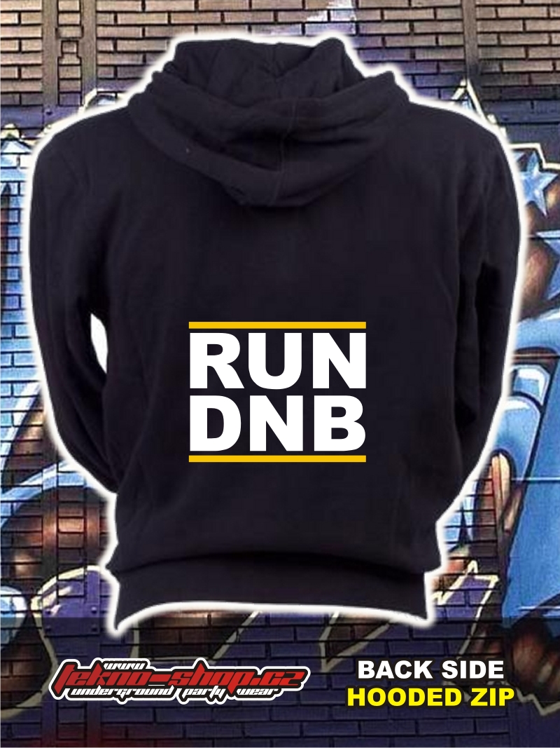 TEKNOSHOP RUN DNB mikina na zip s kapucí s potiskem XXL černá