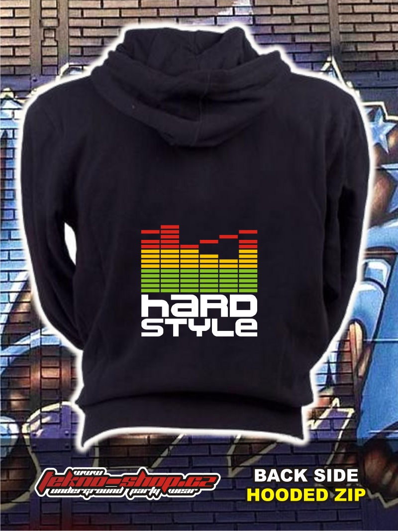 TEKNOSHOP HARD STYLE EKVALIZER dnb mikina na zip s kapucí s potiskem