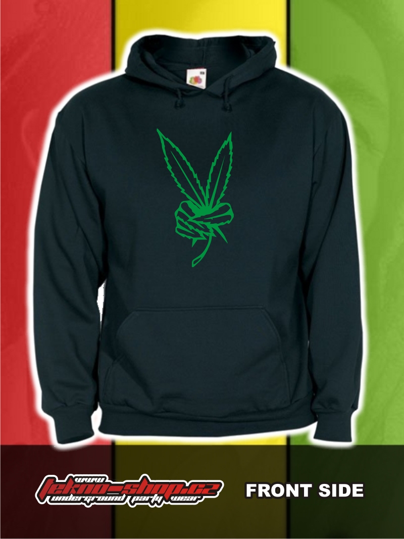 TEKNOSHOP GREEN VICTORY dnb mikina s kapucí s potiskem L černá