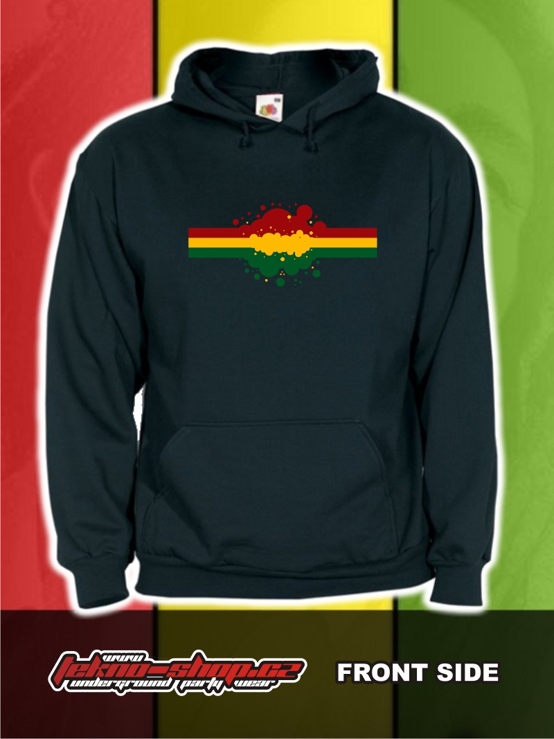 TEKNOSHOP Rasta Bubble dnb mikina s kapucí s potiskem