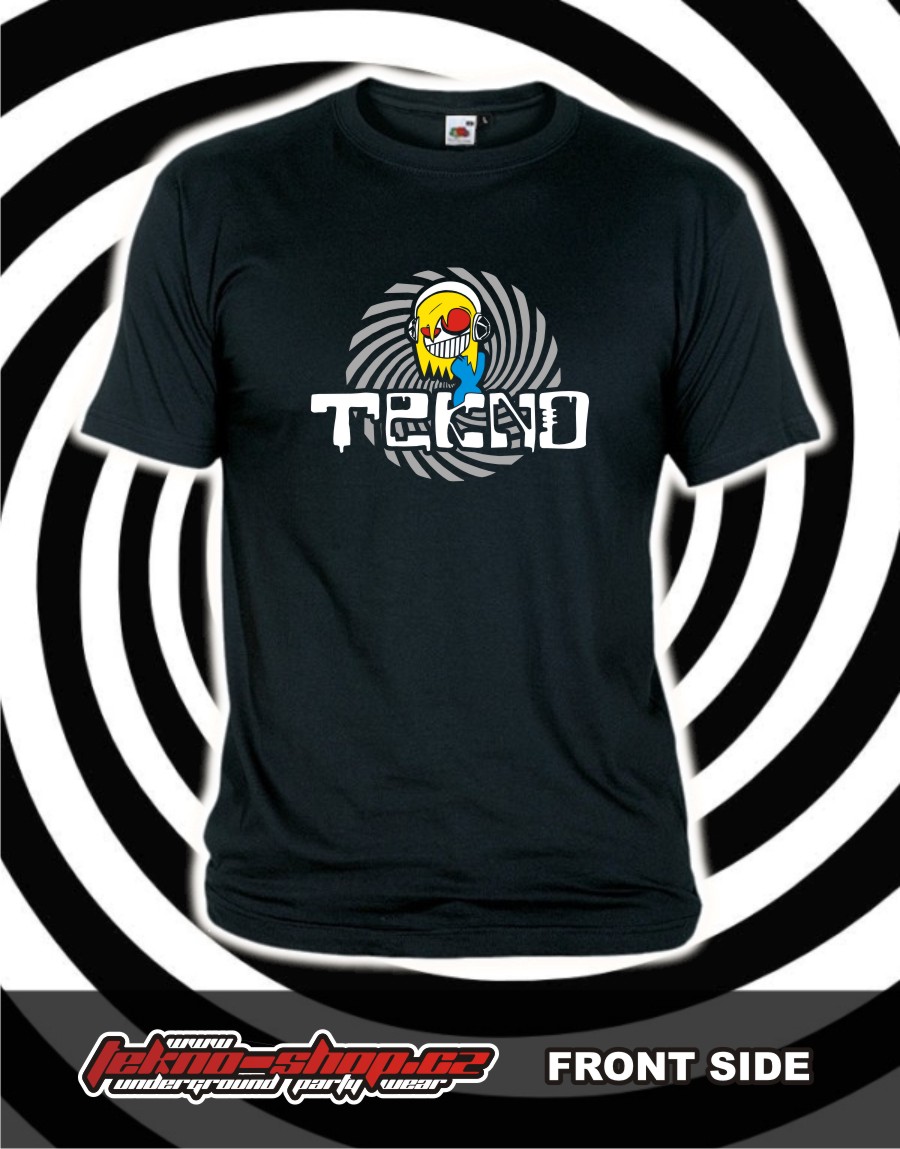 TEKNOSHOP Tekno Smile tričko s potiskem pánské L černé