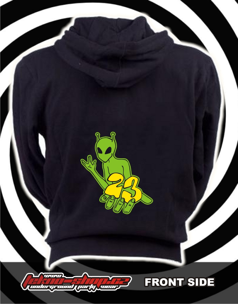TEKNOSHOP 23 Spock tekno mikina na zip s kapucí s potiskem