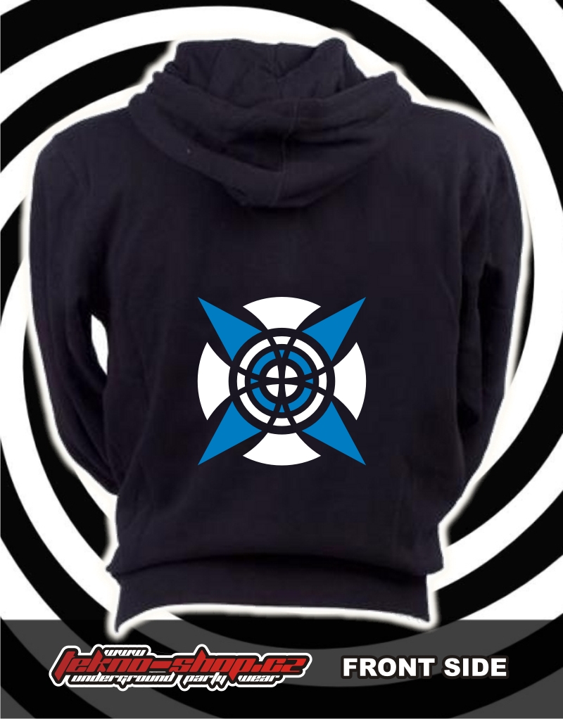 TEKNOSHOP Hvězda tekno mikina na zip s kapucí s potiskem