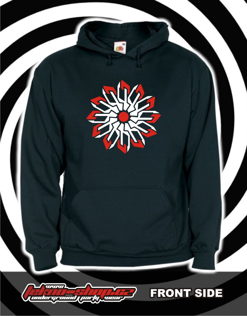 TEKNOSHOP Flower tekno mikina s kapucí s potiskem
