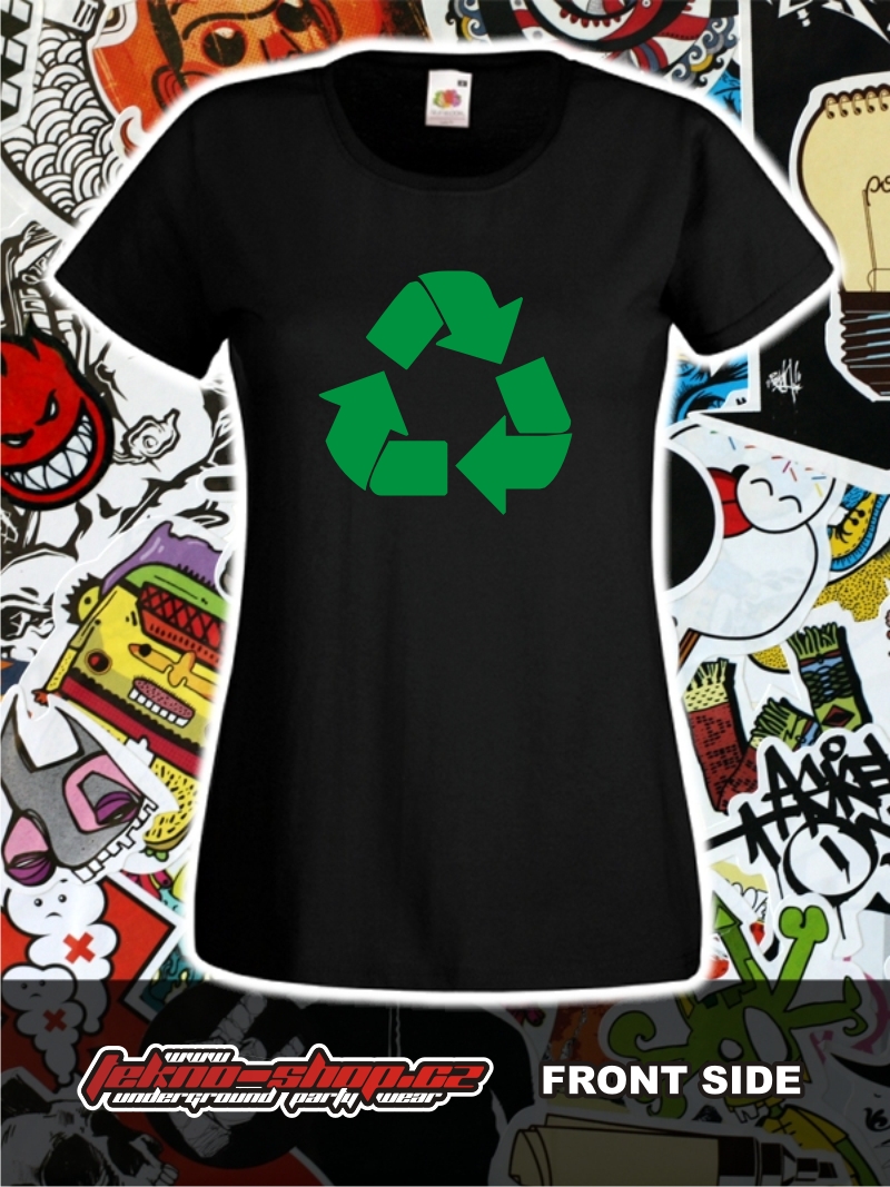 TEKNOSHOP Recyklace tekno tričko s potiskem dámské XL žluté