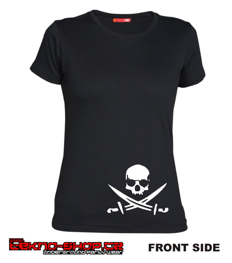 TEKNOSHOP Pirate tekno tričko s potiskem dámské S červené